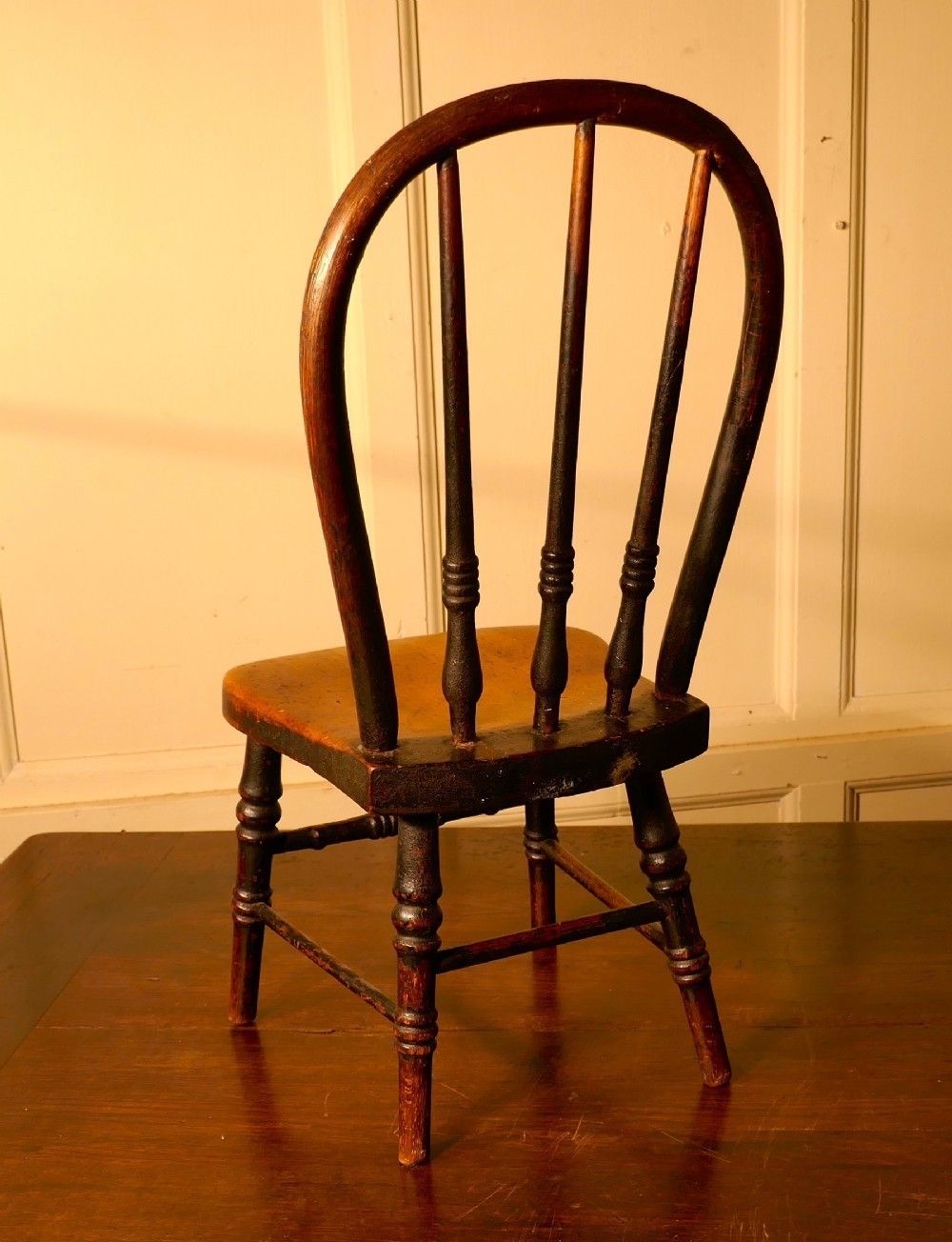 19th Century Miniature Beech And Ash Hoop Back Kitchen Chair photo 450.0
