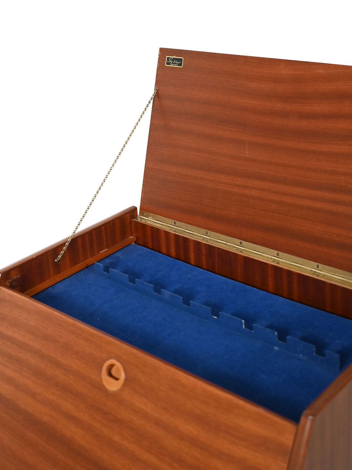 Furniture Vintage Swedish Mahogany Cutlery Cabinet photo