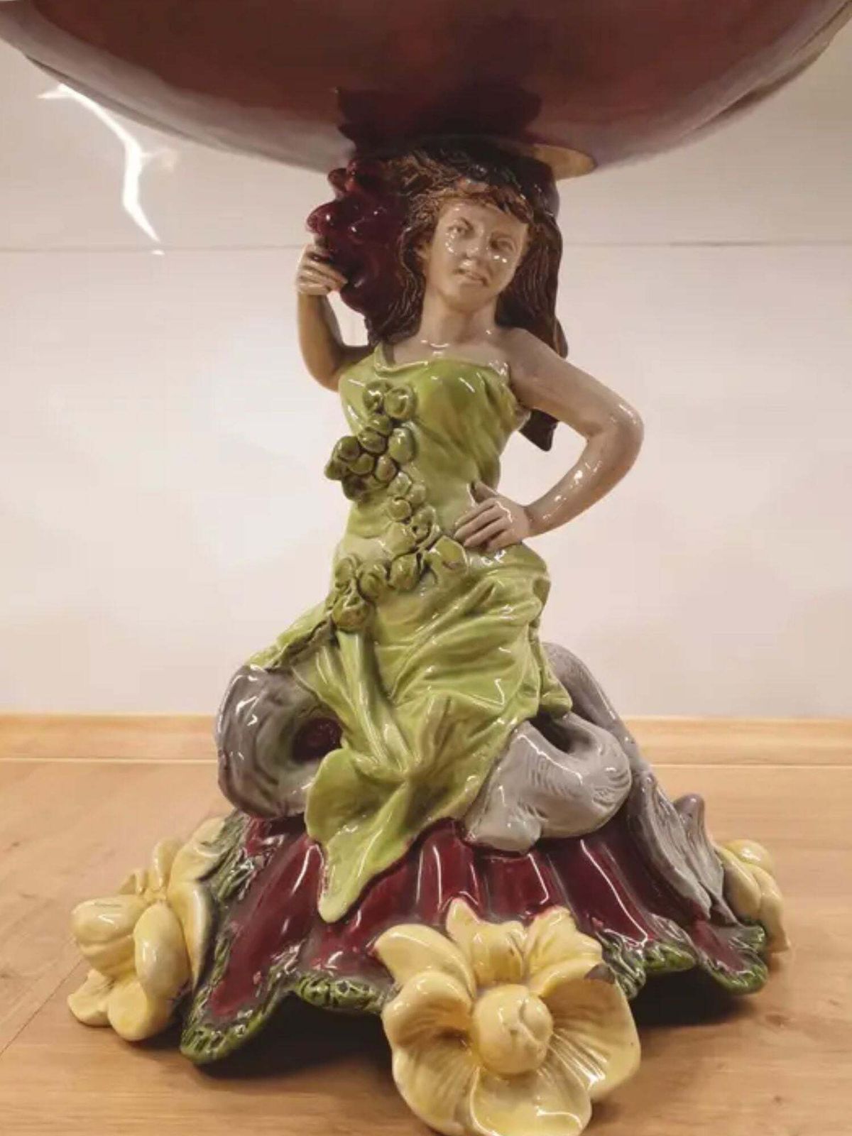 Monumental Majolica Figural Centerpiece Bohemia, Circa 1900 photo furniture