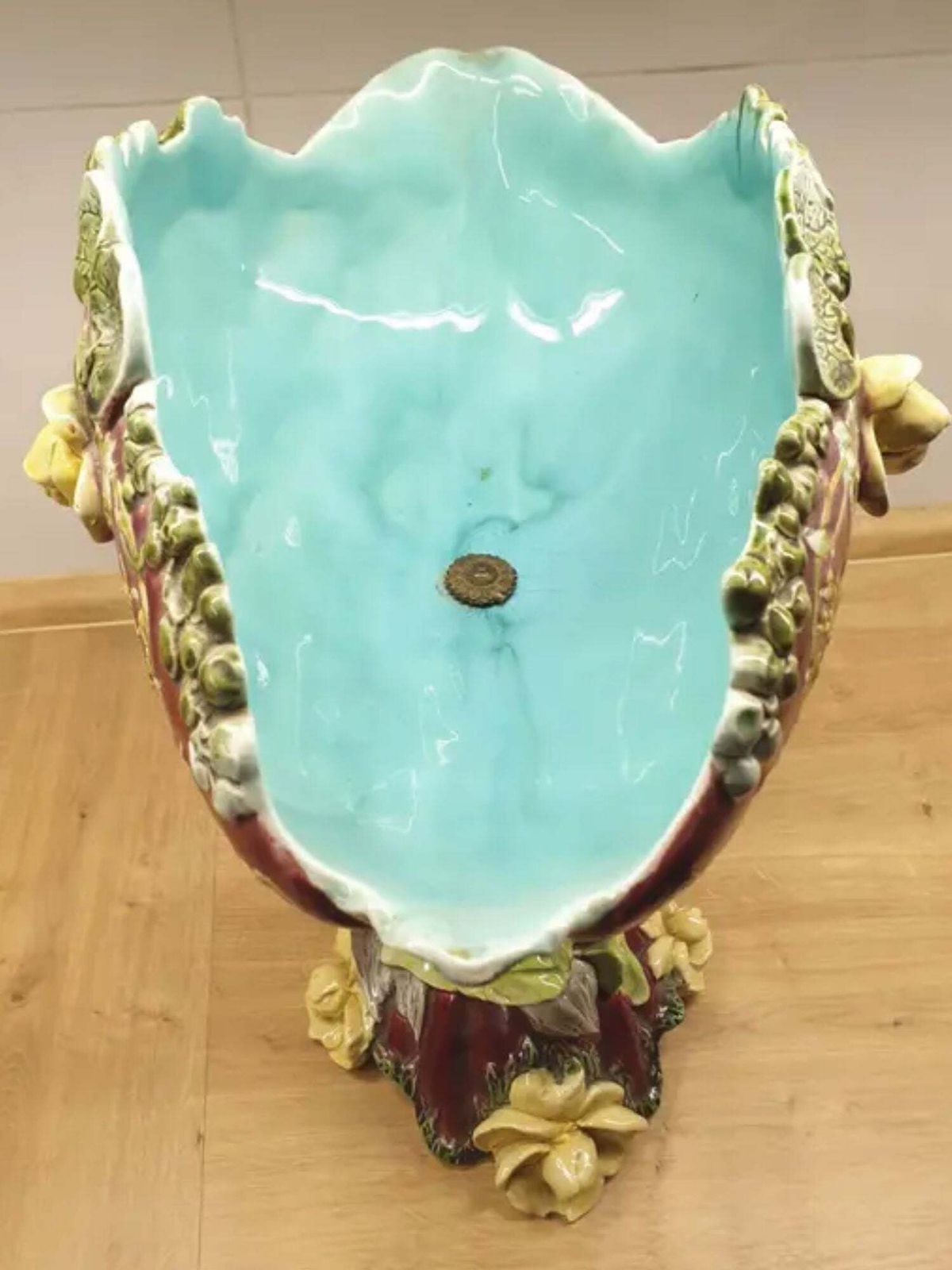 Monumental Majolica Figural Centerpiece Bohemia, Circa 1900 photo vintage
