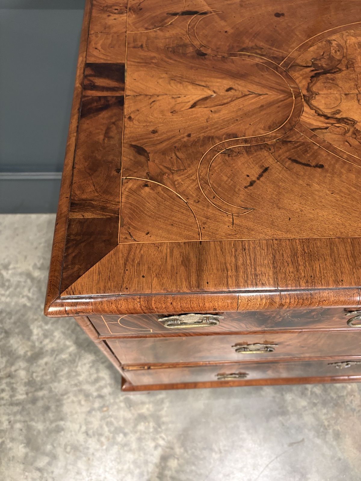 photo for sale William & Mary Inlaid Walnut Chest Of Drawers