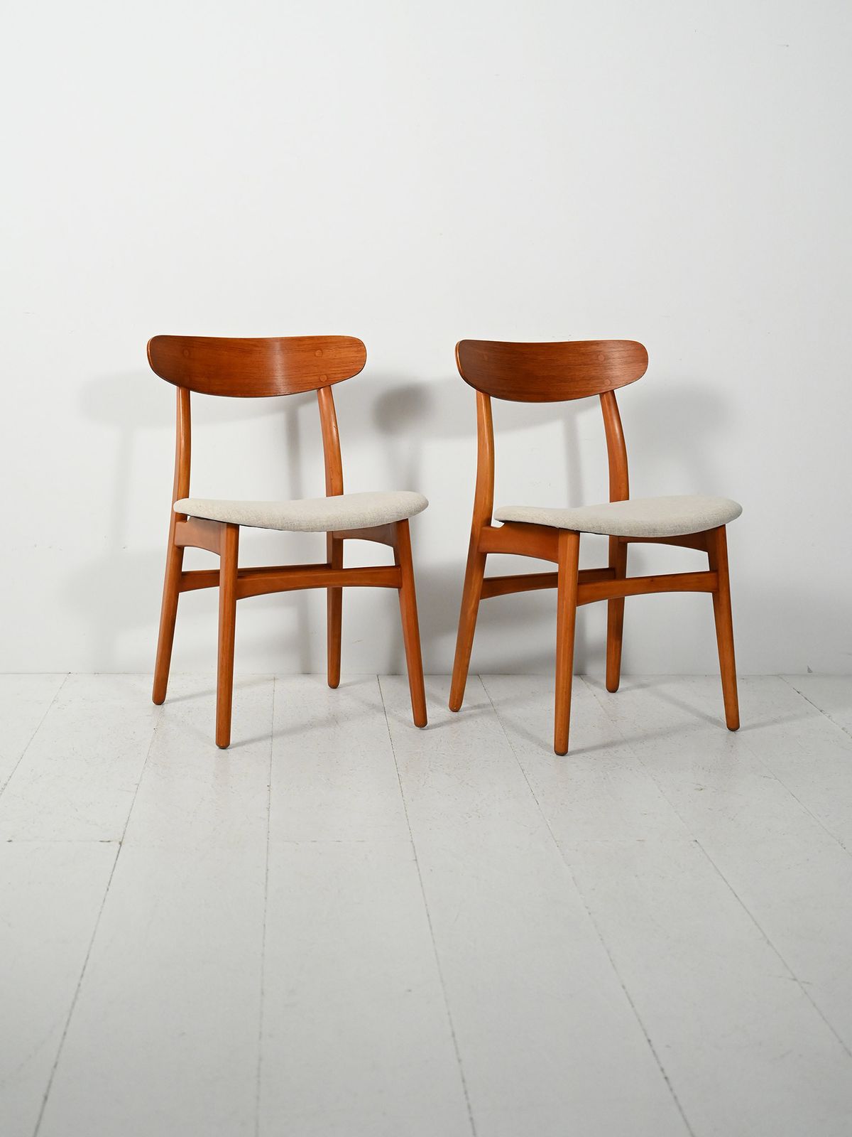 Pair Of Vintage Scandinavian Chairs With Crescent Backs photo Furniture