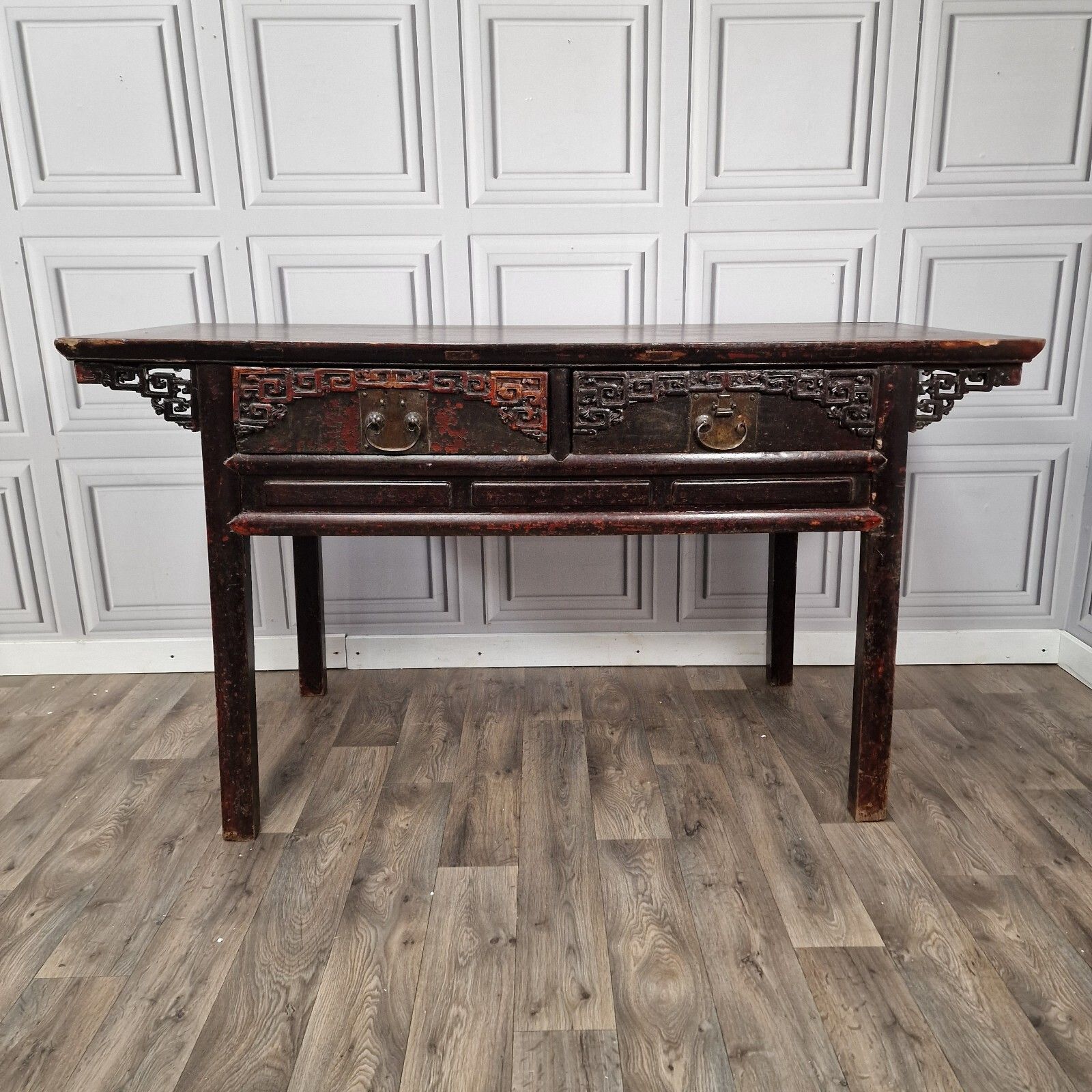 Oriental Antique Altar Table 19th Century Solid Wooden Chinese  Bench Carved photo furniture