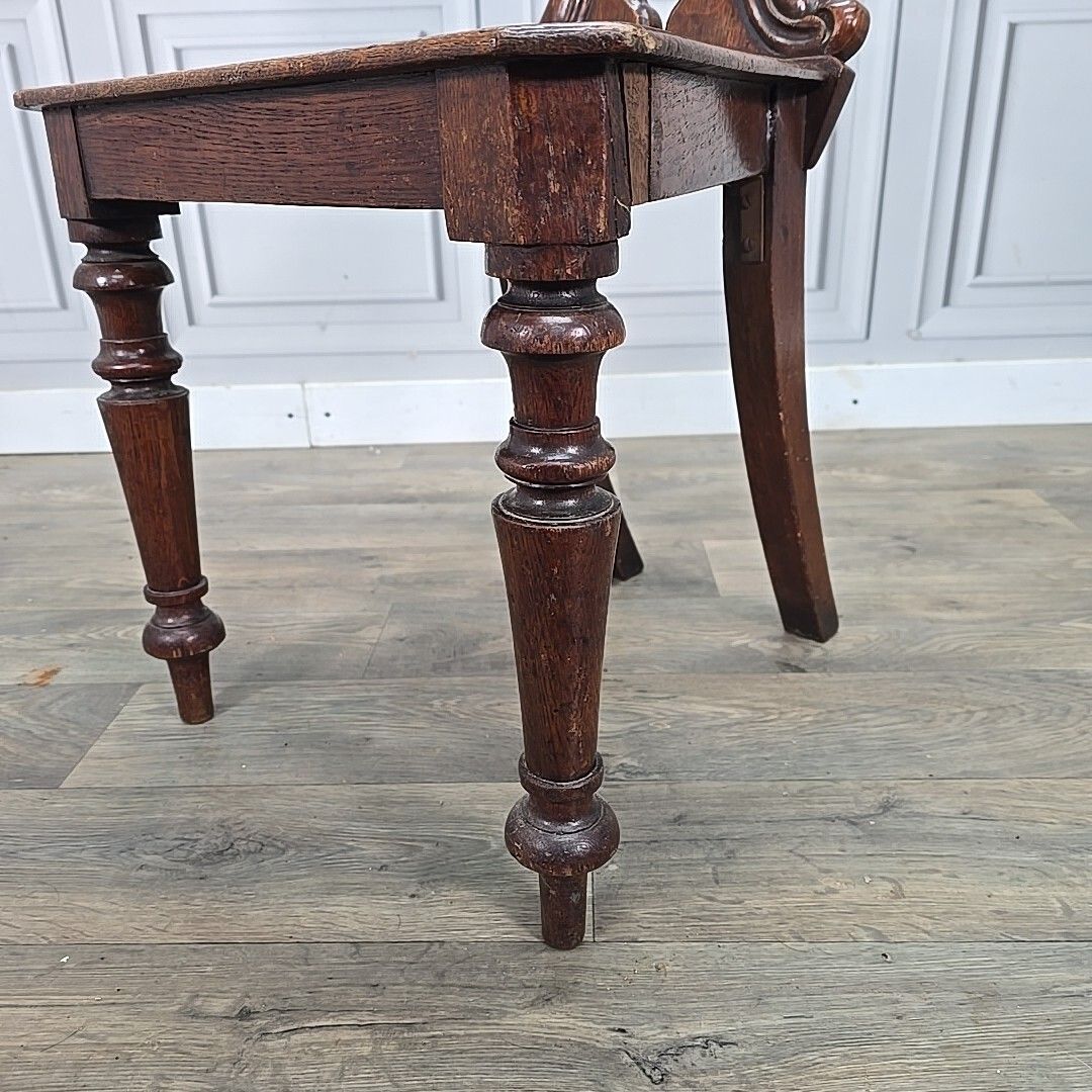 Antique Solid Wooden Chair Victorian With Carved Shield Back Walnut? Hallway photo vinterior