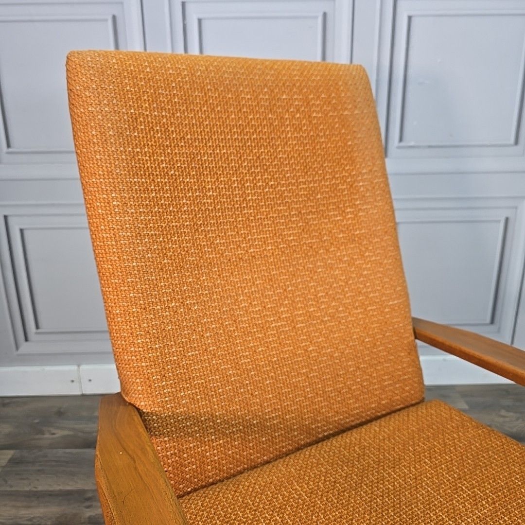 Vintage Armchair Mid Century Modern Teak Upholstered Fireside Chair Danish photo Furniture