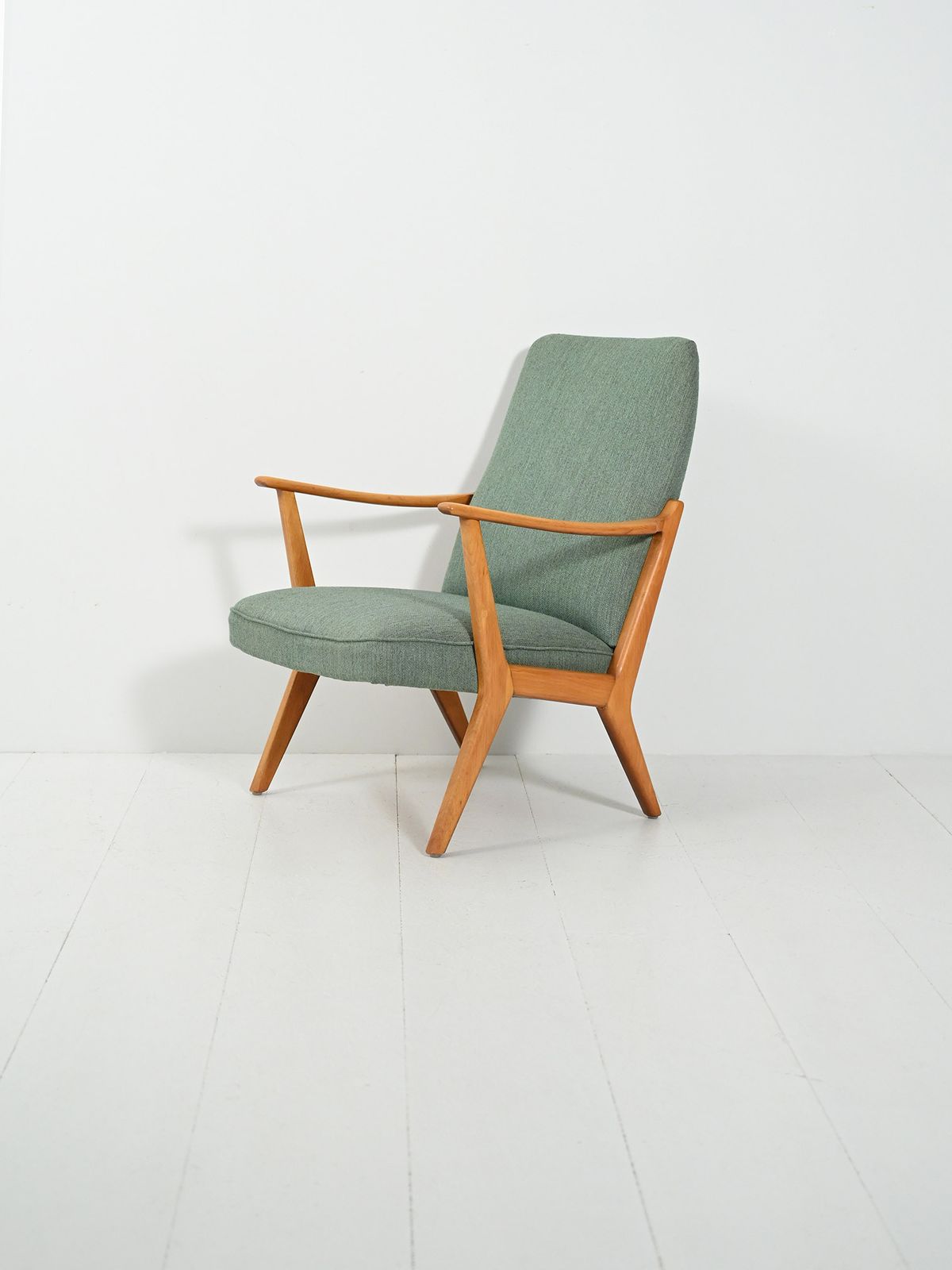 Scandinavian Armchair From The 1950s And 1960s With Sage Green Wool Upholstery photo furniture