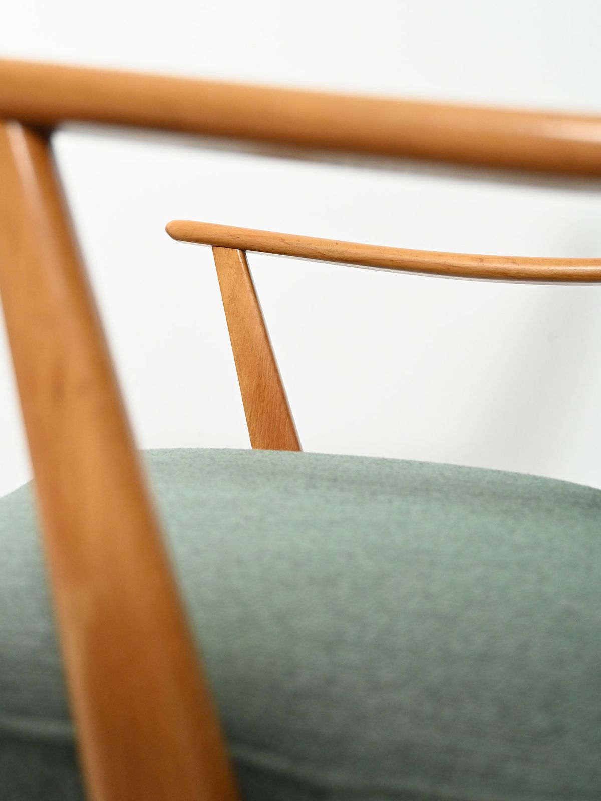 Scandinavian Armchair From The 1950s And 1960s With Sage Green Wool Upholstery photo vintage