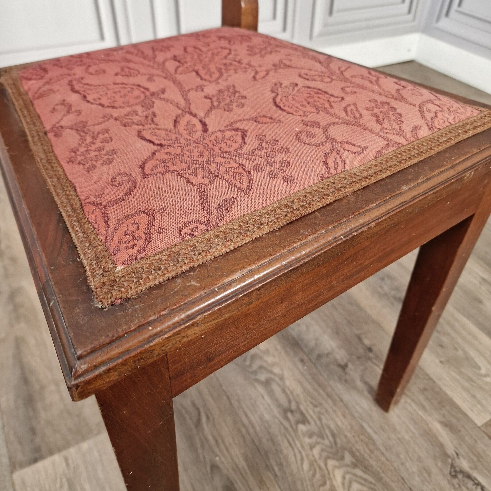 Antique Edwardian Single Chair Dining Bedroom Mahogany Upholstered Wooden photo 70.0