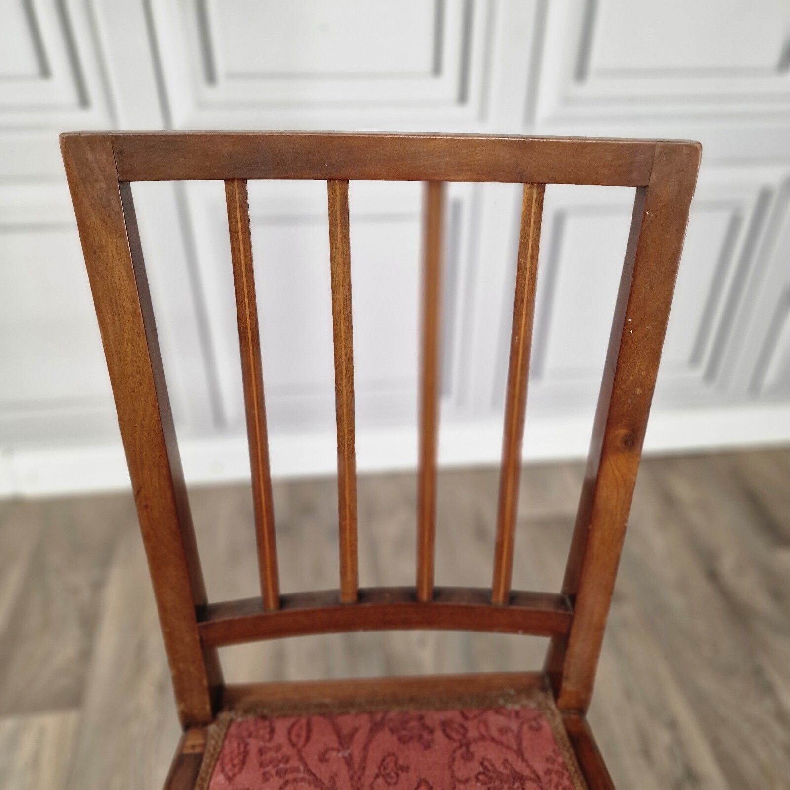 Antique Edwardian Single Chair Dining Bedroom Mahogany Upholstered Wooden photo vintage