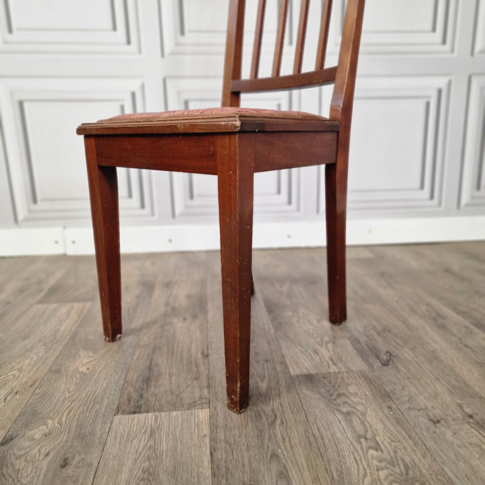 Furniture Antique Edwardian Single Chair Dining Bedroom Mahogany Upholstered Wooden photo