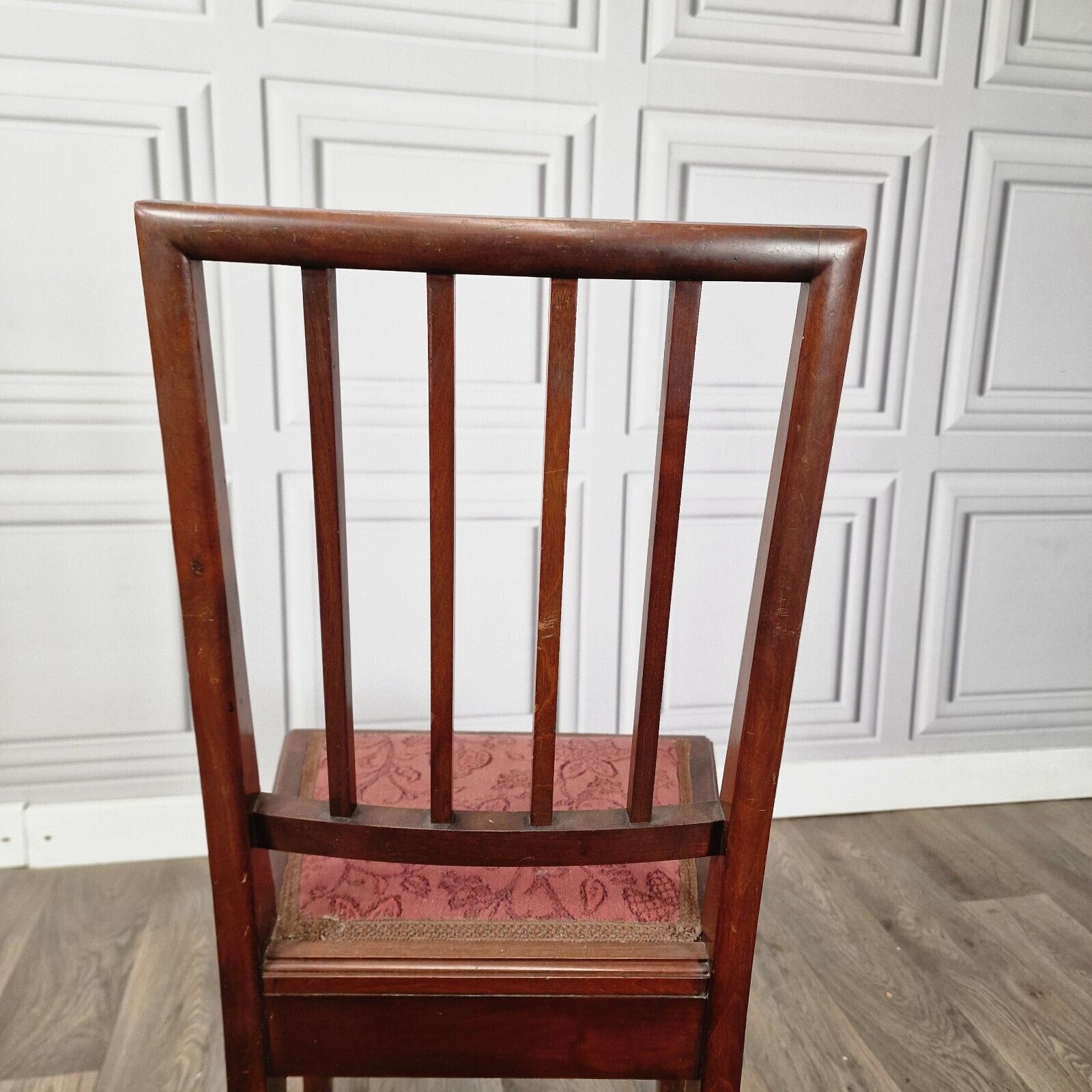 photo vintage Antique Edwardian Single Chair Dining Bedroom Mahogany Upholstered Wooden