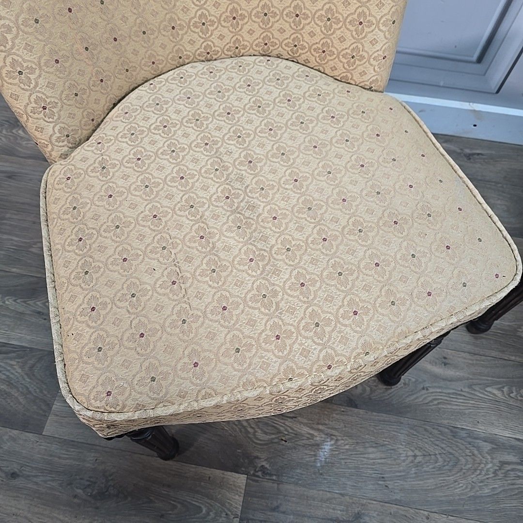 Pair 2 Vintage Chairs Upholstered Bedroom  – Occasional Victorian Style Seats photo Furniture