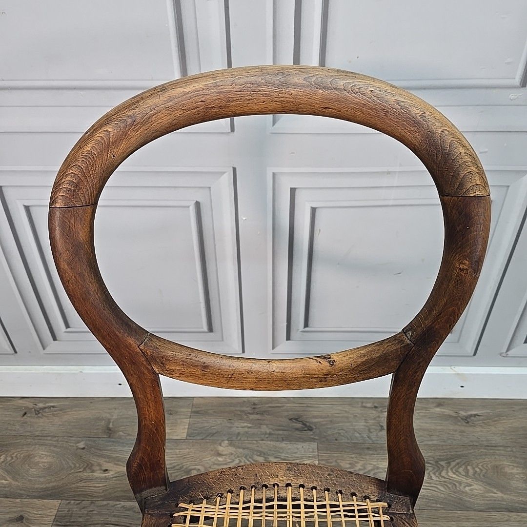 Antique Balloon Chair Turned Decorative Cane  Hall Occasional Solid Wooden photo vinterior