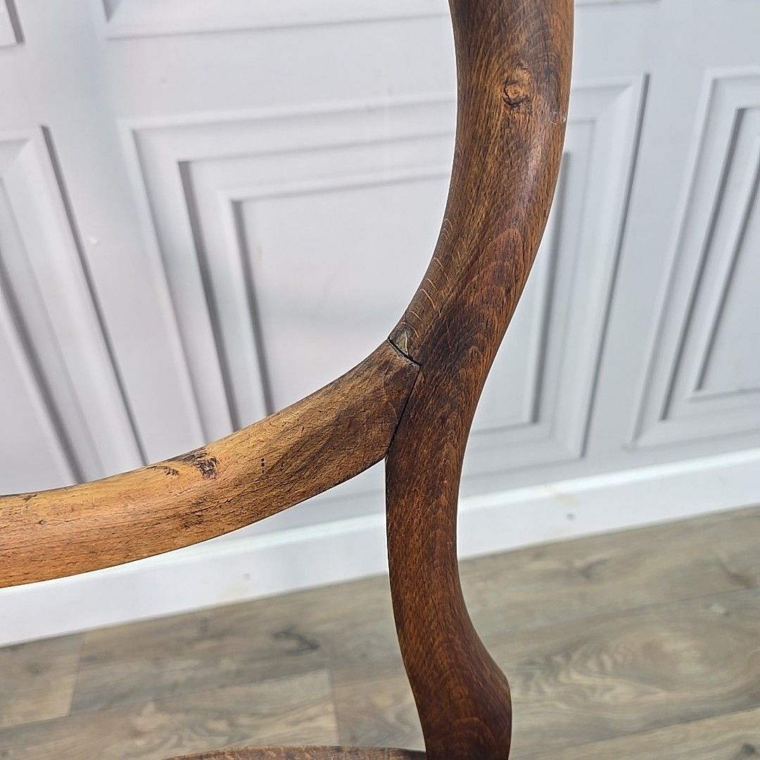 Antique Balloon Chair Turned Decorative Cane  Hall Occasional Solid Wooden photo vintage