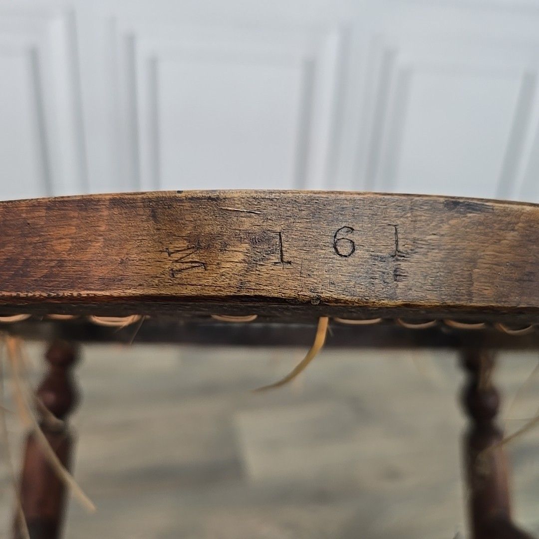 photo vintage Antique Balloon Chair Turned Decorative Cane  Hall Occasional Solid Wooden