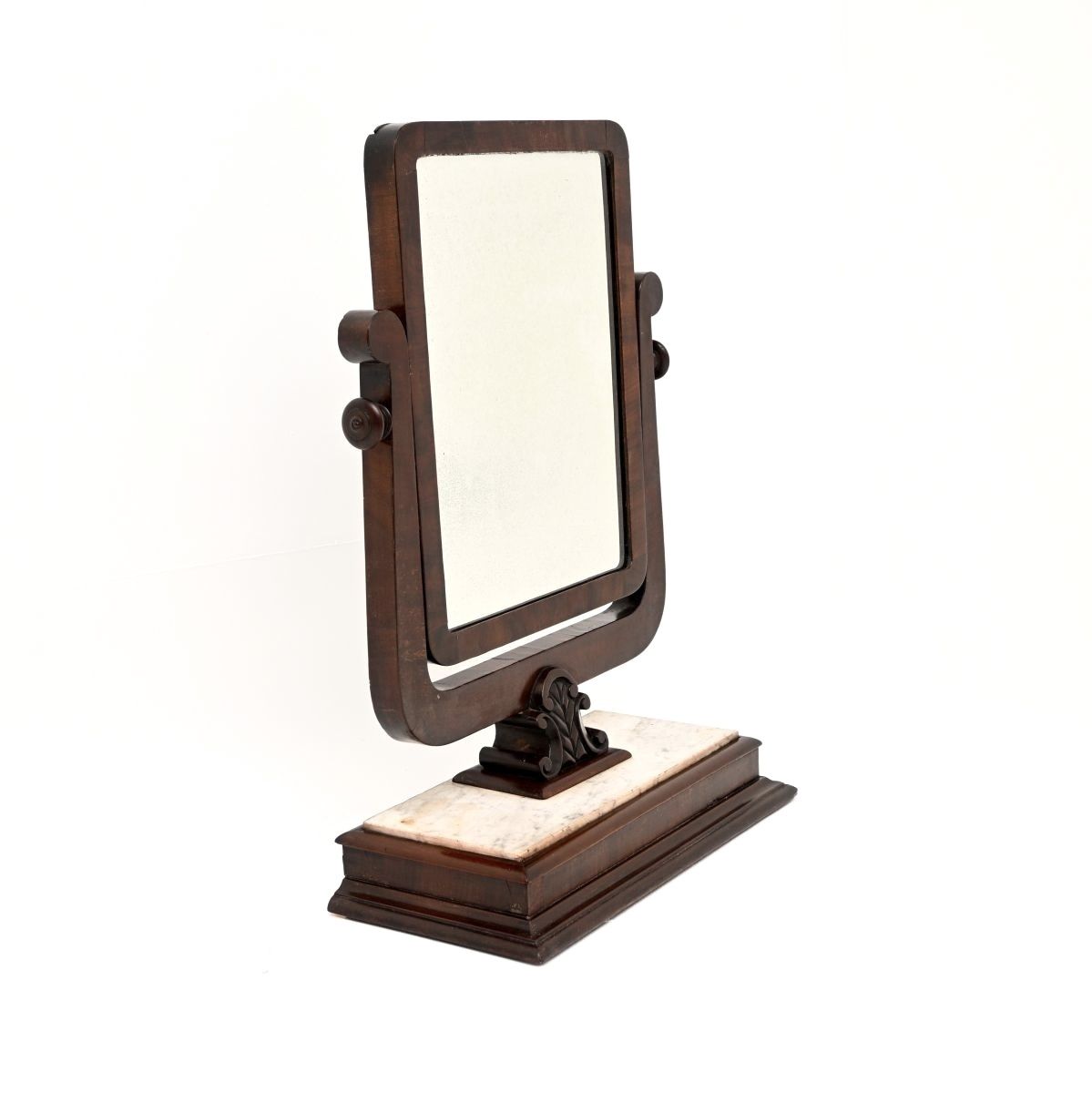 Antique Victorian Mahogany And Marble Table Top Vanity Mirror photo for sale