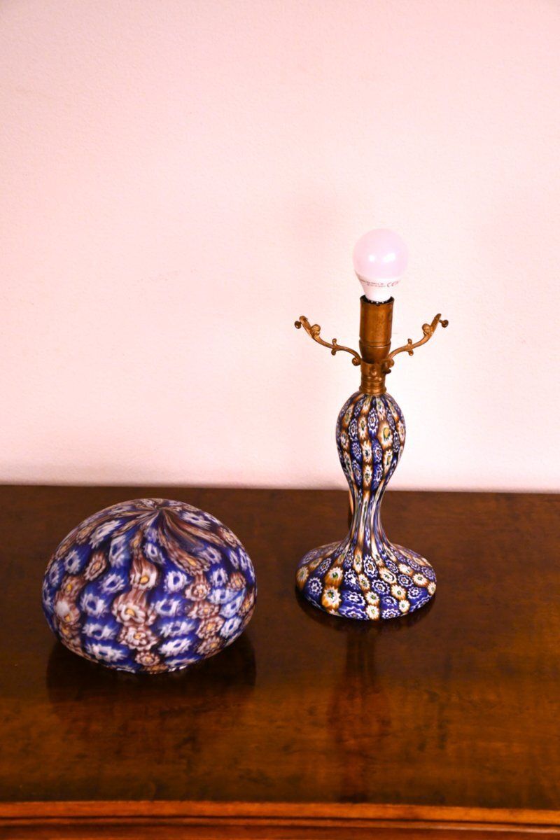 Italian Art Glass Table Lamp By Fratelli Toso, 1930s photo Lighting