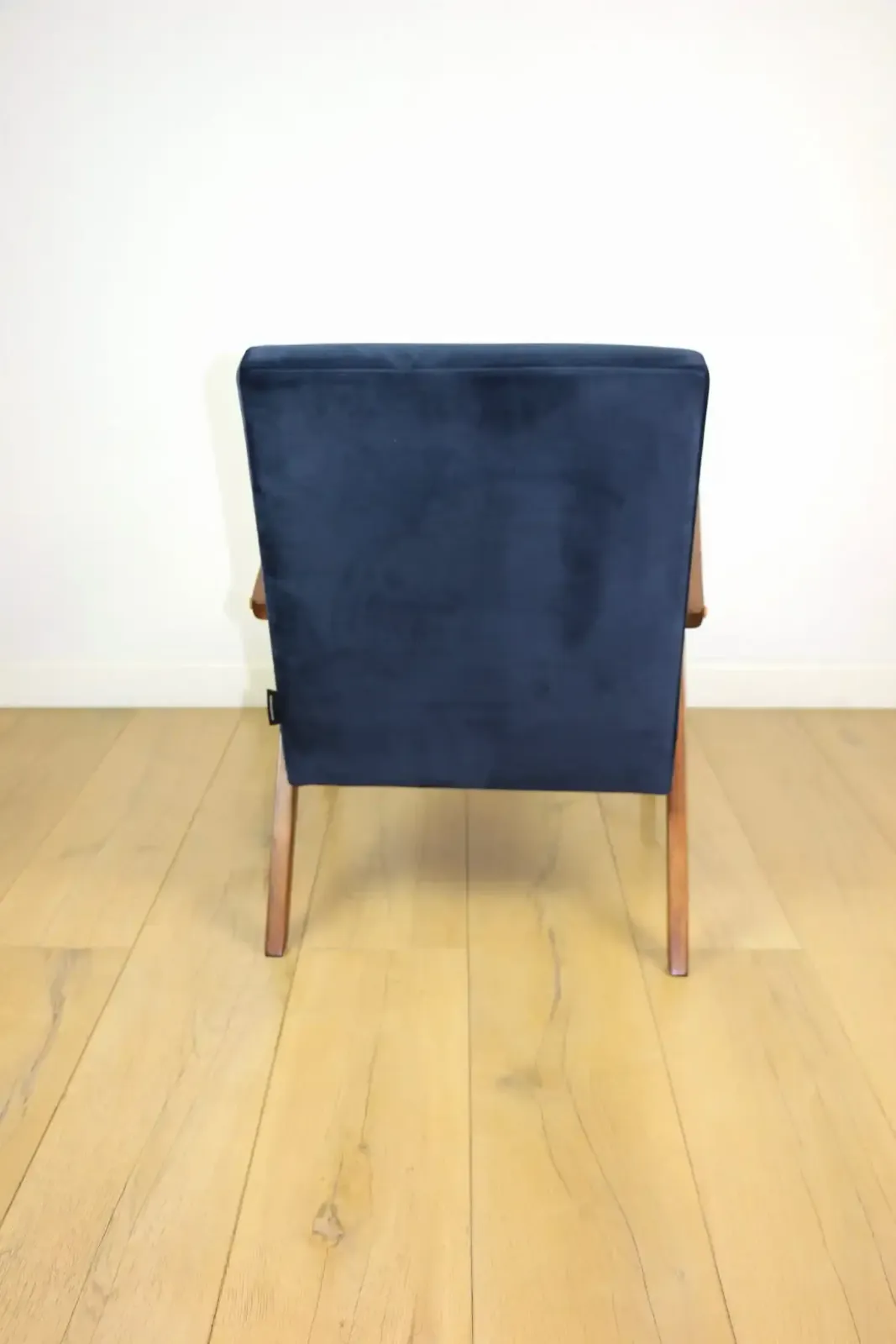photo furniture Classic Armchair Var B 310 1960s Vintage Navy Blue Velvet   Dark Wood
