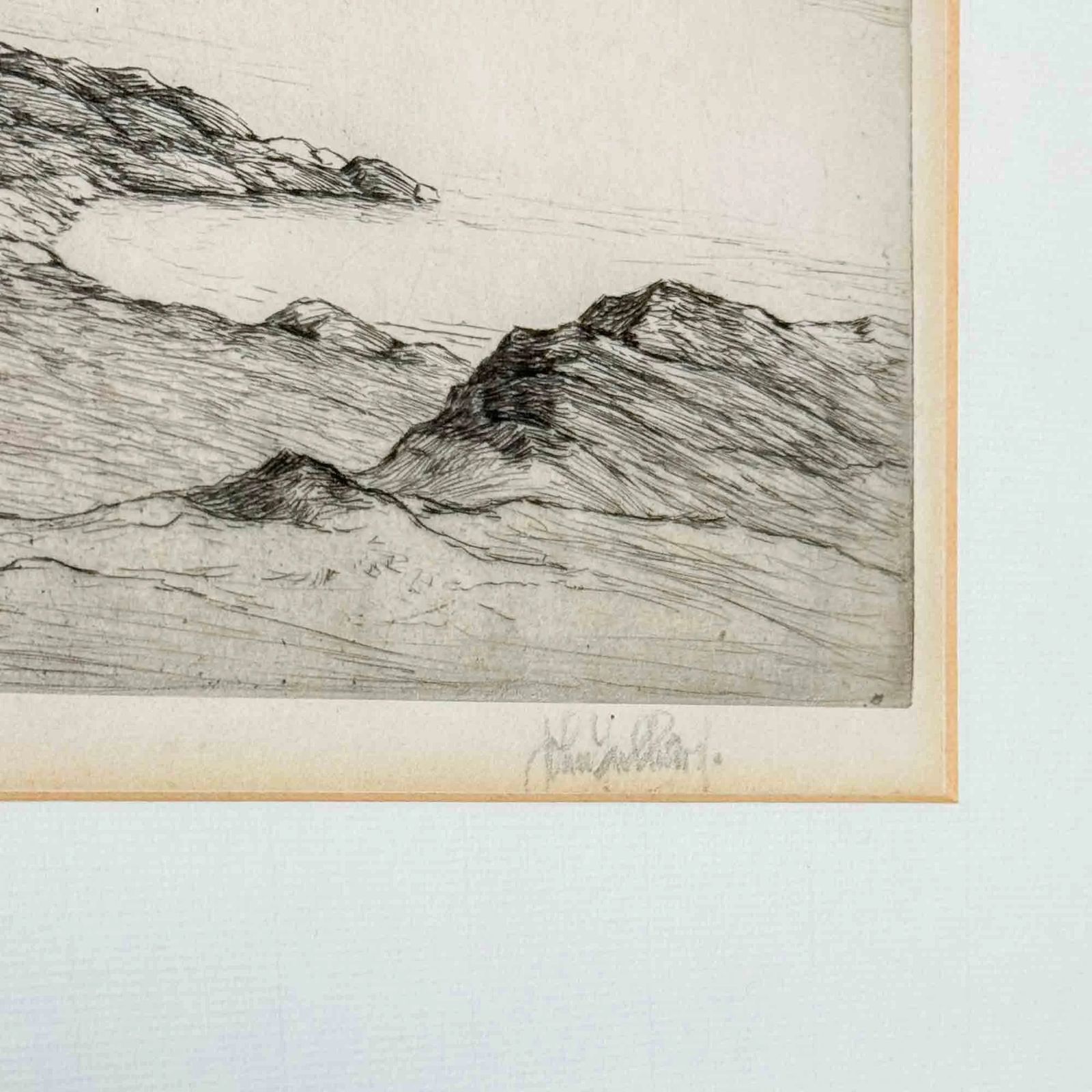 Derwent Water Etching By John Fullwood (1854   1931) photo Art