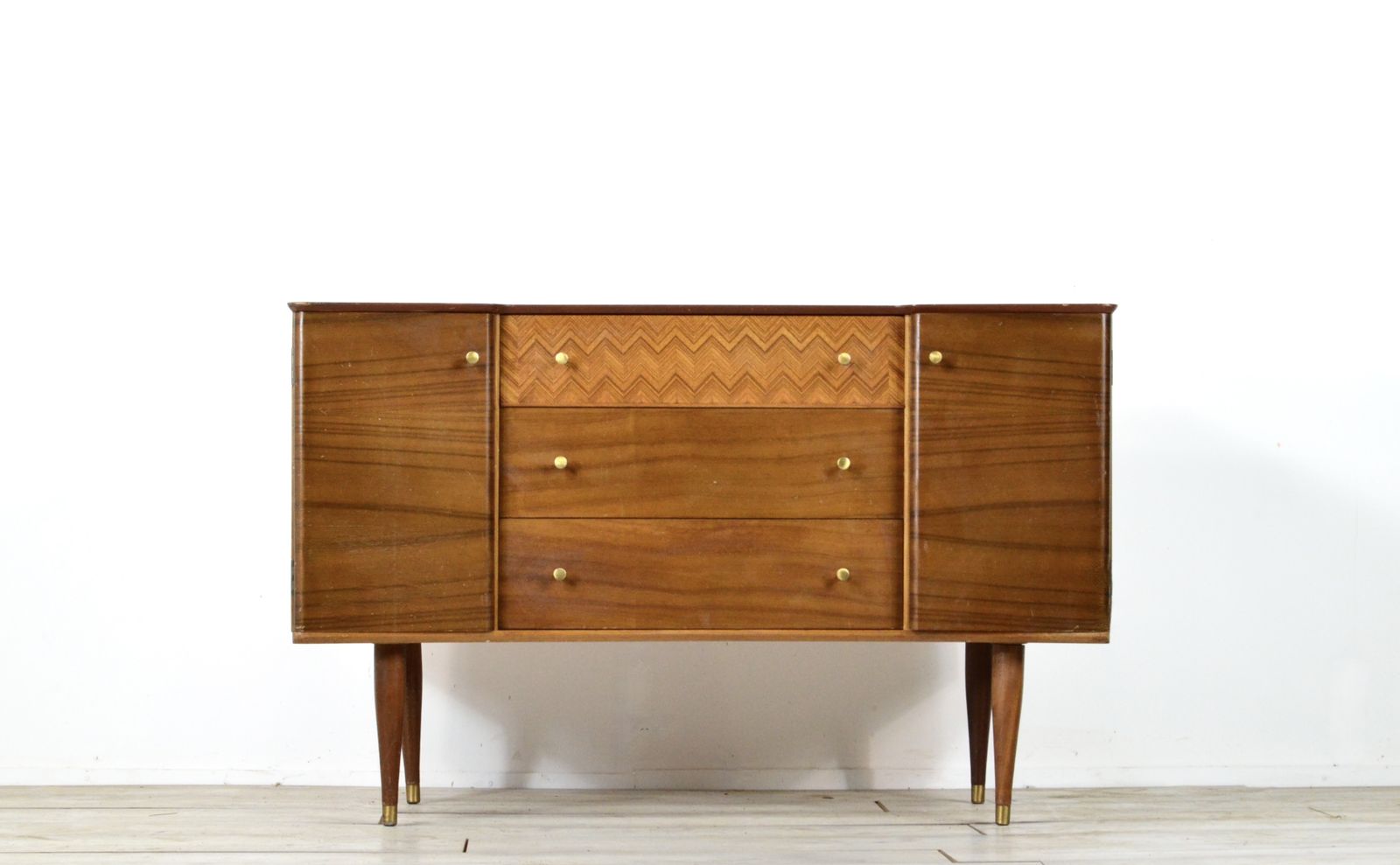 Vintage Midcentury Uniflex Walnut  And Teak Sideboard / Dressing Table. Delivery. Modern / Retro / Danish Style