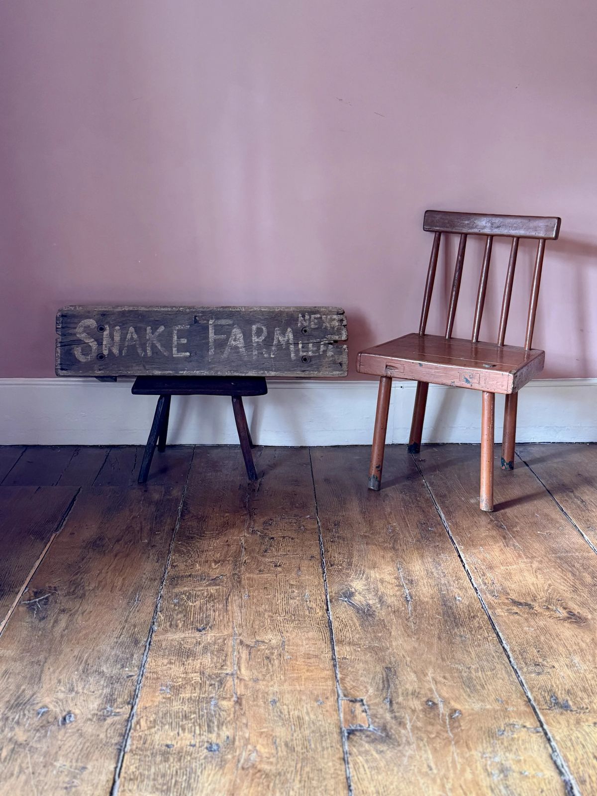 Mid 20th Century Hand Painted ‘Snake Farm’ Sign photo vintage