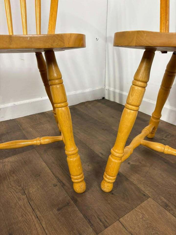 199.0 A Pair Of Contemporary Hoop Spindle Back Chairs photo