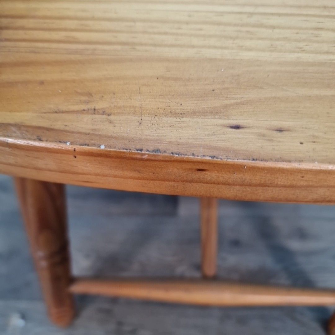 photo buy Vintage Pine Dining Chair Solid Wood Spindle Back Farmhouse Style Retro