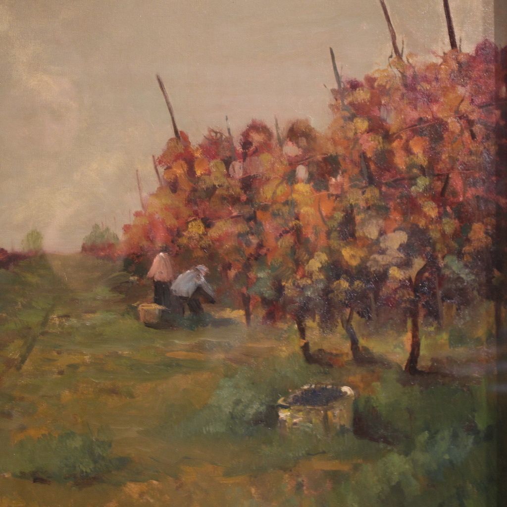 20th Century Italian Landscape Painting The Vineyard In Druento photo Art