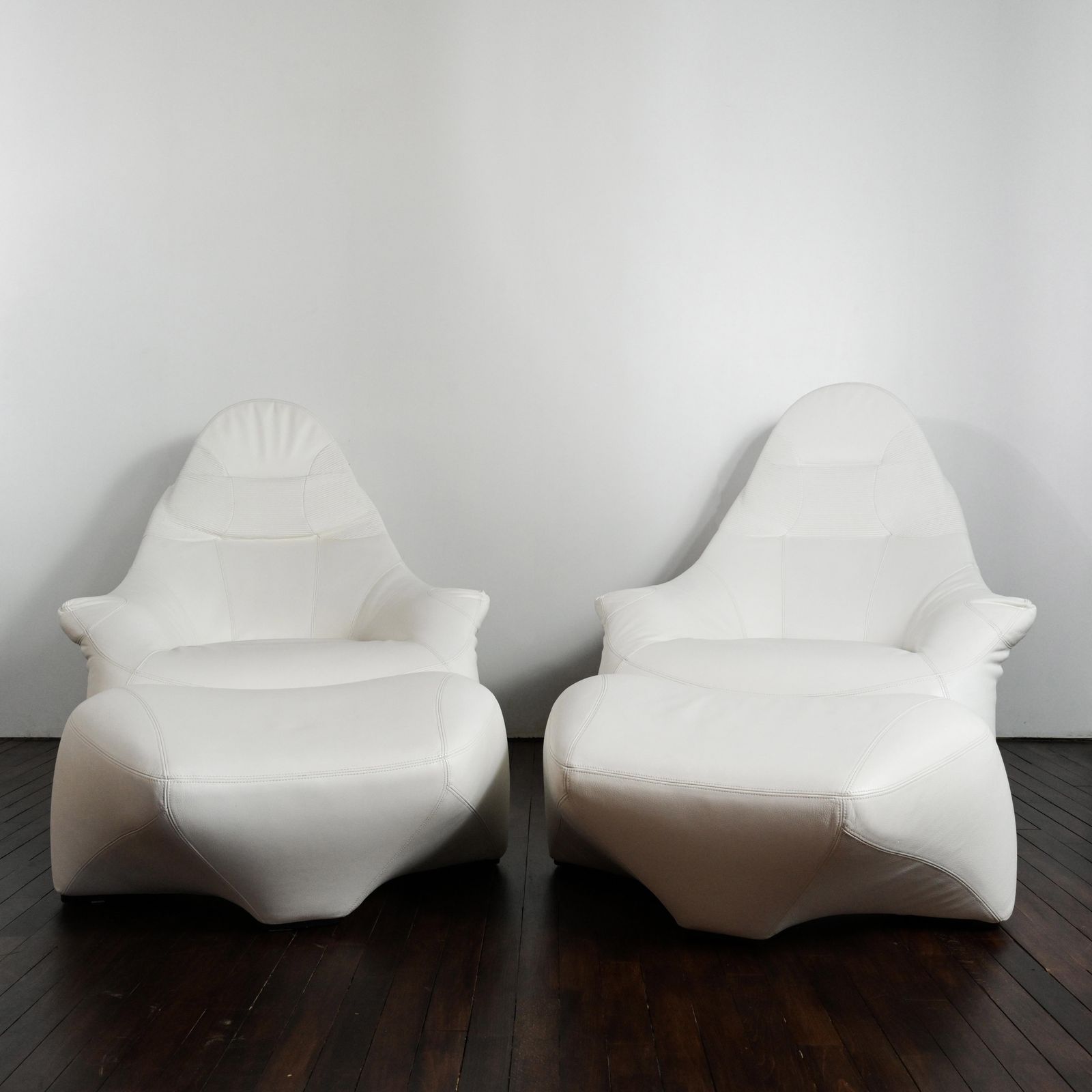 Hal Lounge Chair In White Leather Designed By Marc Sadler For Cassina photo furniture