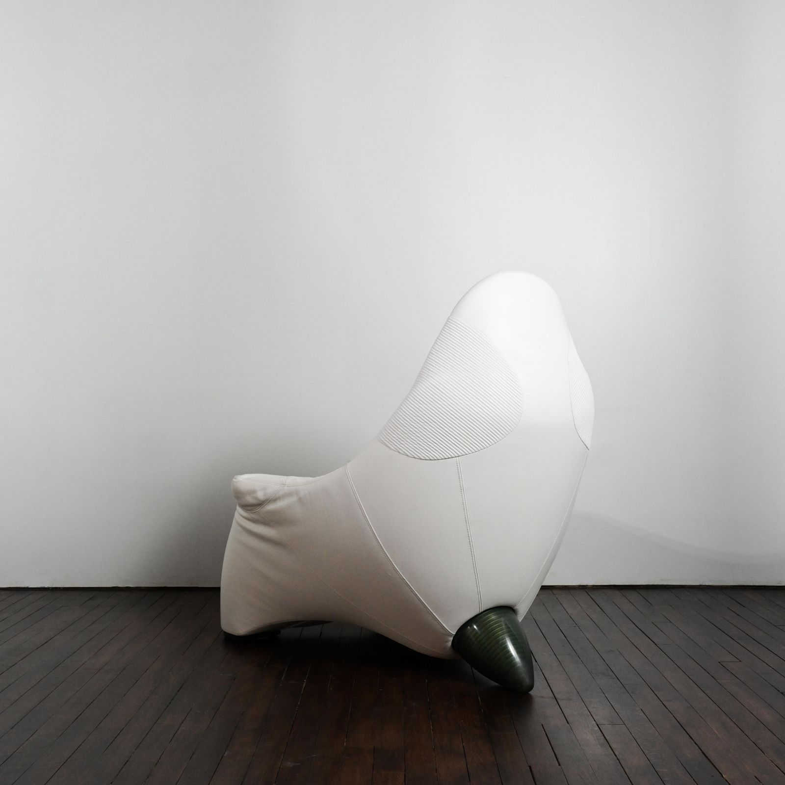 Hal Lounge Chair In White Leather Designed By Marc Sadler For Cassina photo for sale