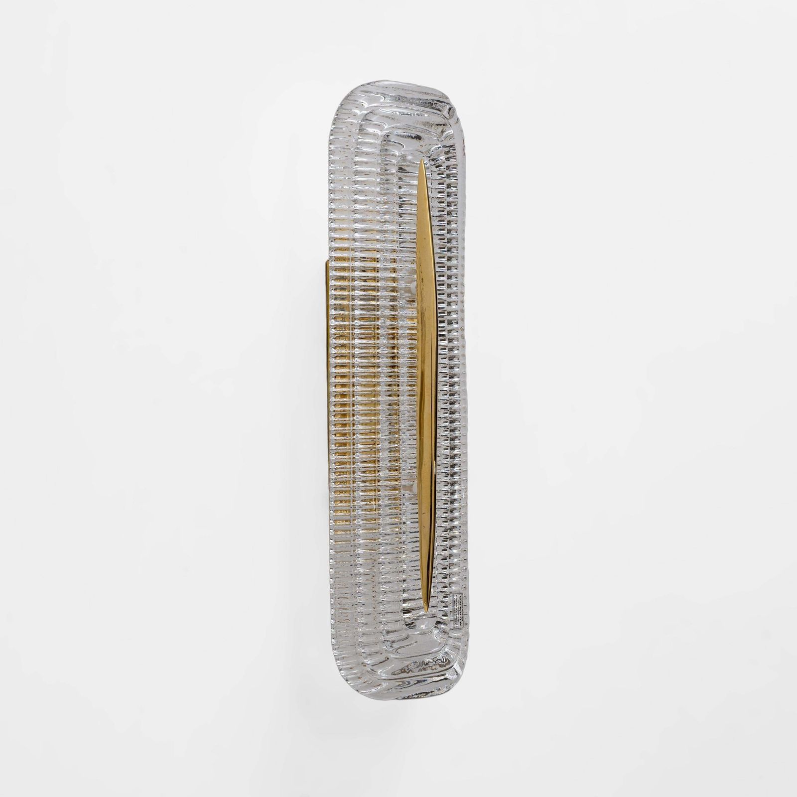 Pair Of Modern Murano Glass Transparent And Brass Sconces, Italy photo vinterior