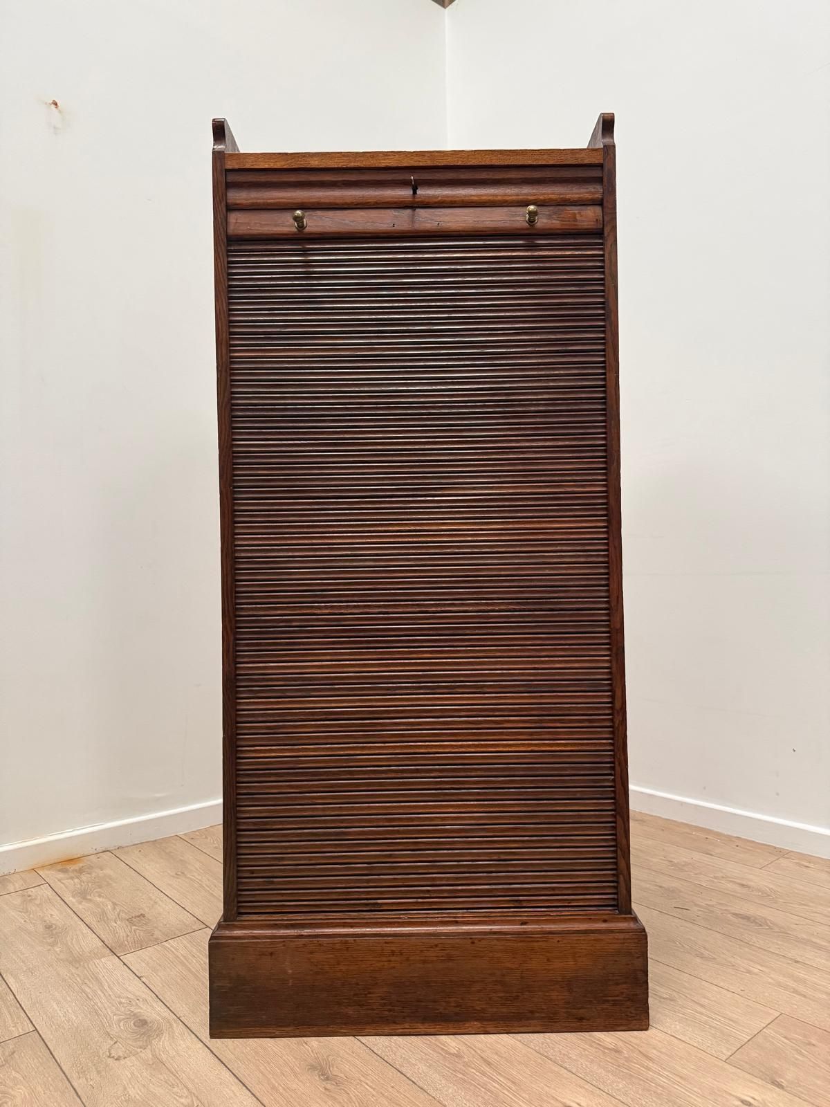 Furniture Great Looking Quality Early 20th Century Tambour Cabinet  Delivery Available 0139. photo