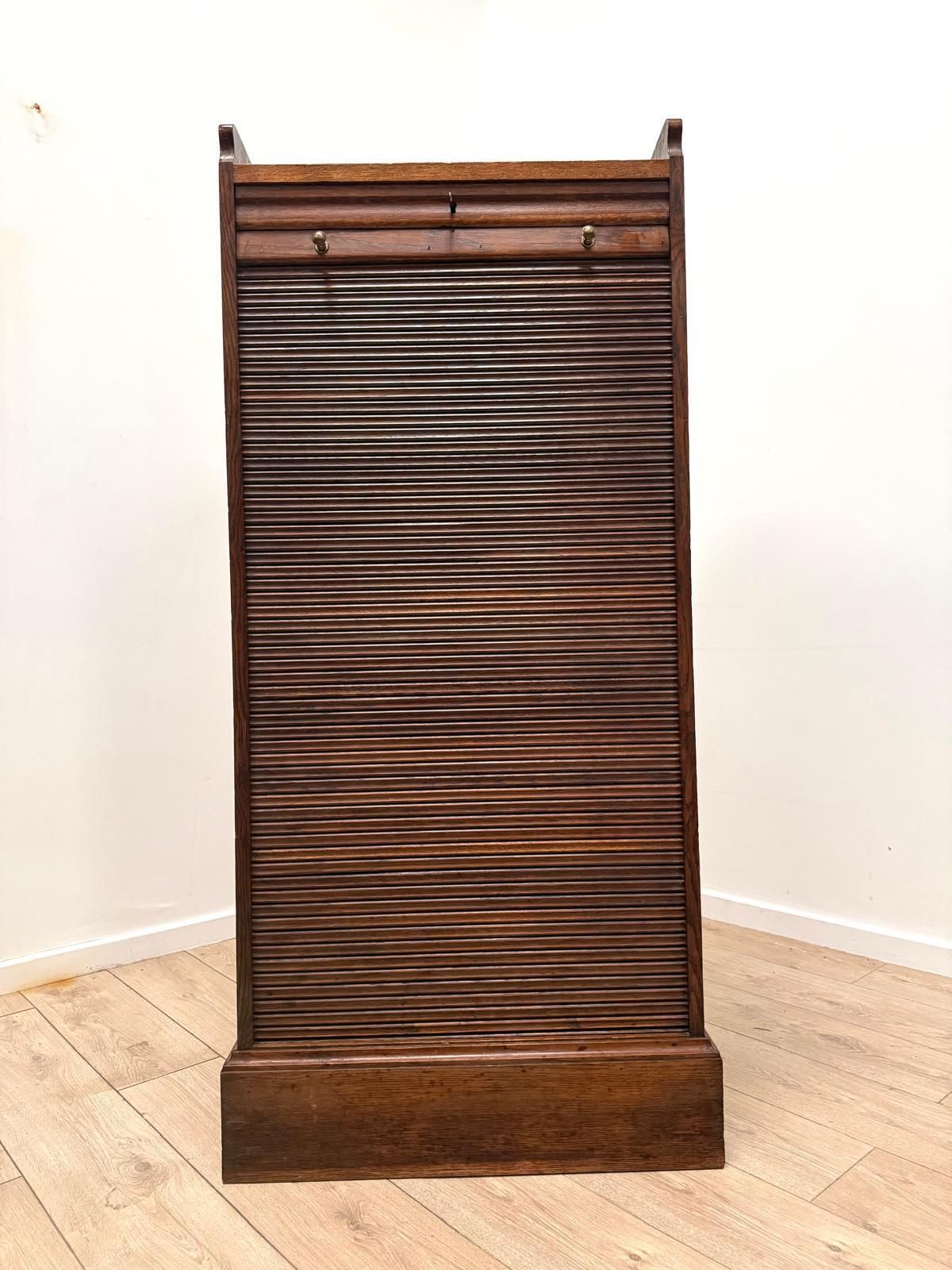 photo vinterior Great Looking Quality Early 20th Century Tambour Cabinet  Delivery Available 0139.