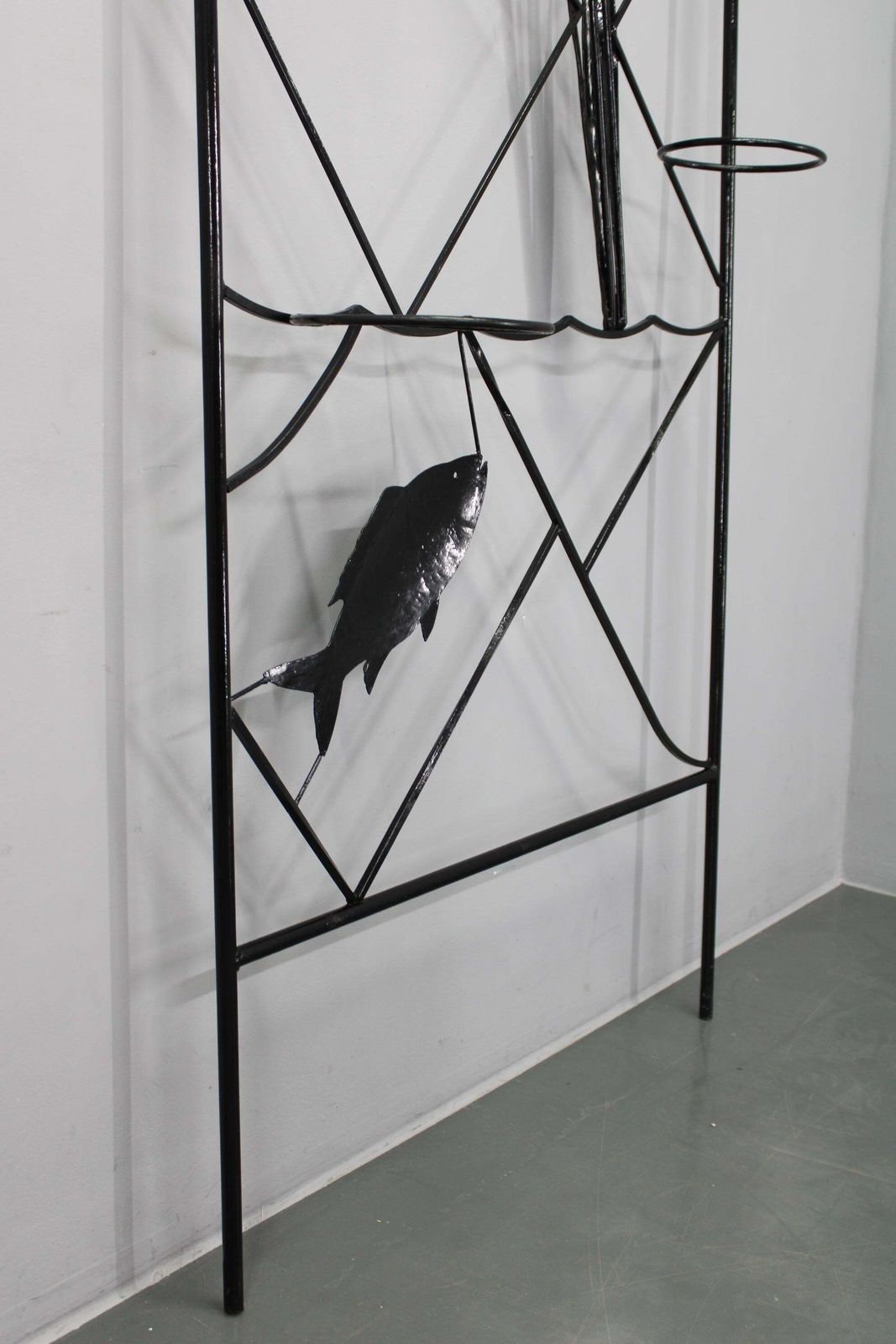 Mid Century Black Metal Room Divider Planter, 1970s photo vintage