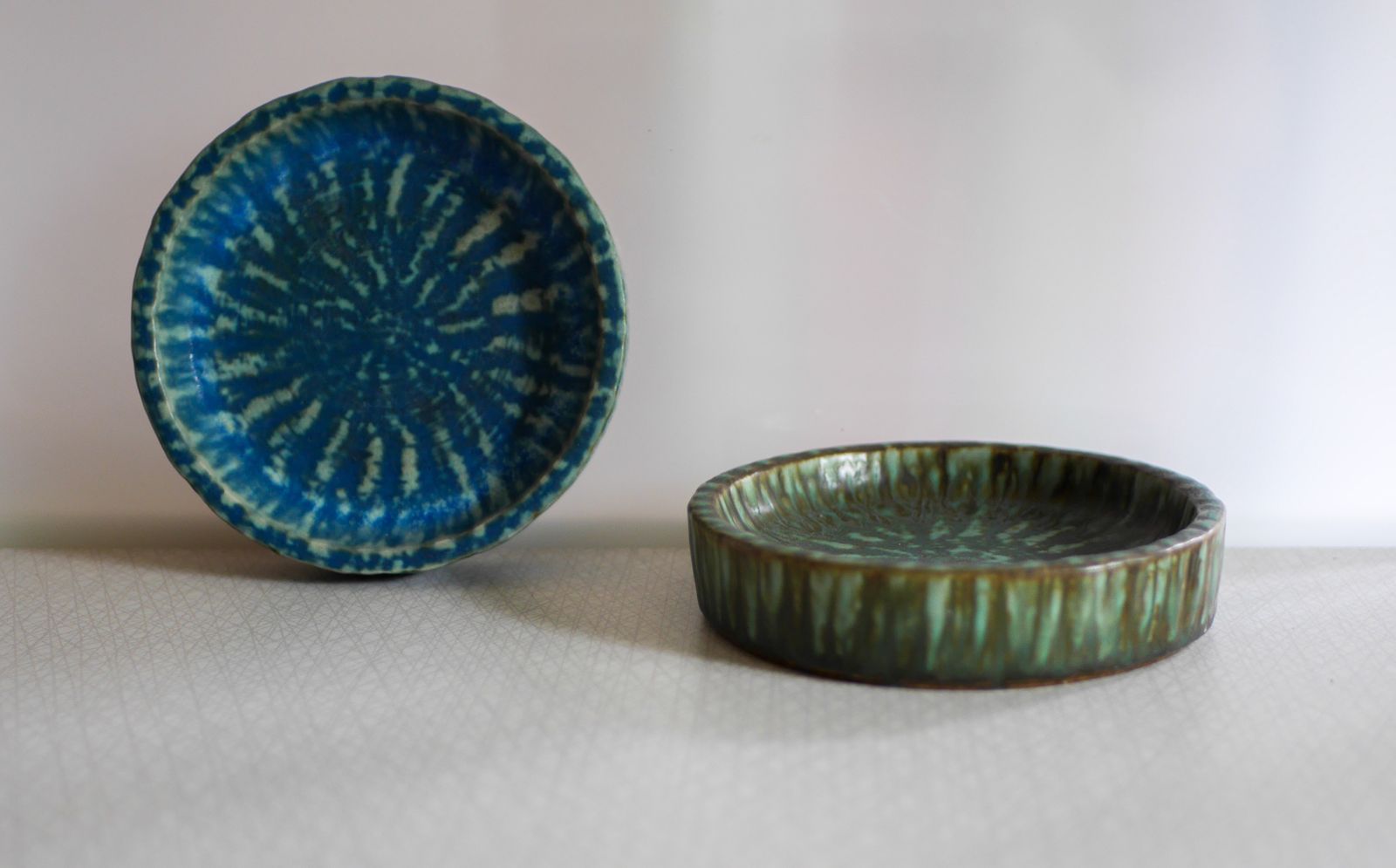 Woonaccessoires Scandinavische Kunstaardewerk Birka Schalen Van Gunnar Nylund, Rörstrand, Zweden, Jaren 1960, Set Van 2 photo