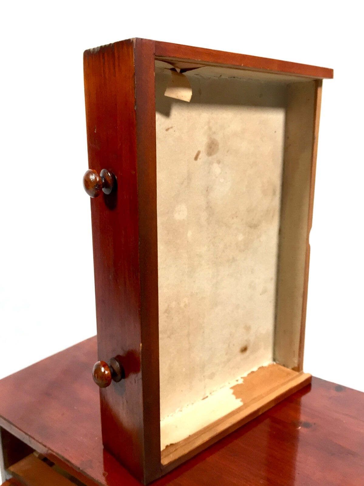 Antique Tabletop Stained Pine Wooden Chest Of Specimen Collectors Drawers C.1930 photo buy