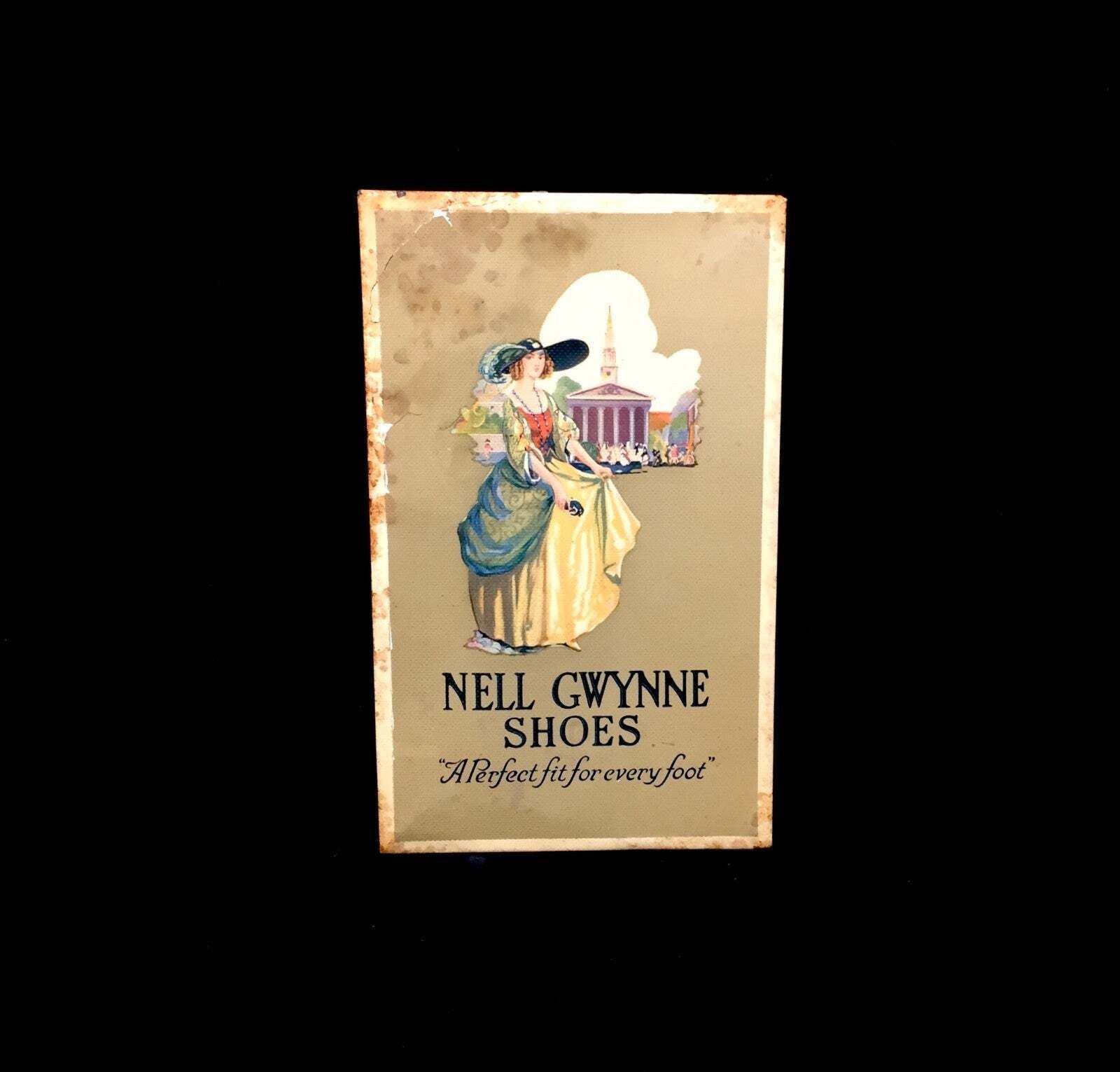 Antique Advertising Nell Gwynne Shoes Shop Display Showcard Sign C.1920 photo furniture