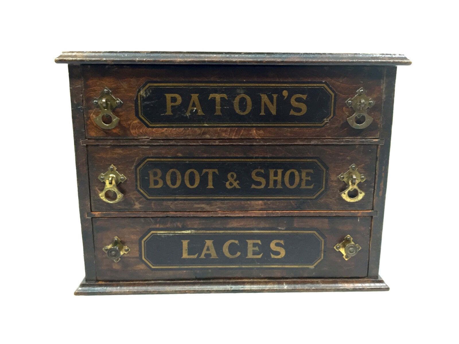 Antique Advertising Paton's Laces Haberdashery Shop Counter Drawers Cabinet photo furniture