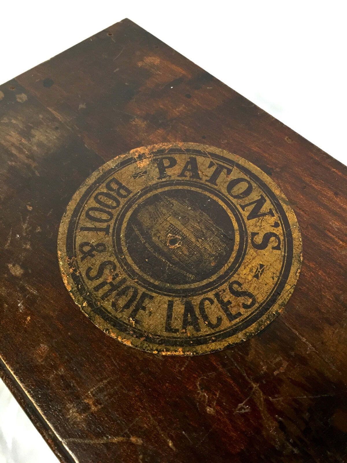 Furniture Antique Advertising Paton's Laces Haberdashery Shop Counter Drawers Cabinet photo