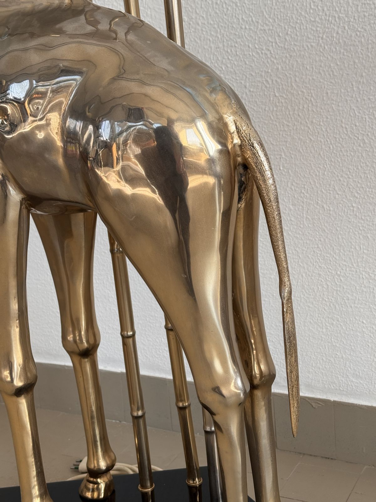 1970s Brass Giraffe Floor Lamp By Antonio Pavia With Three Lights photo vinterior