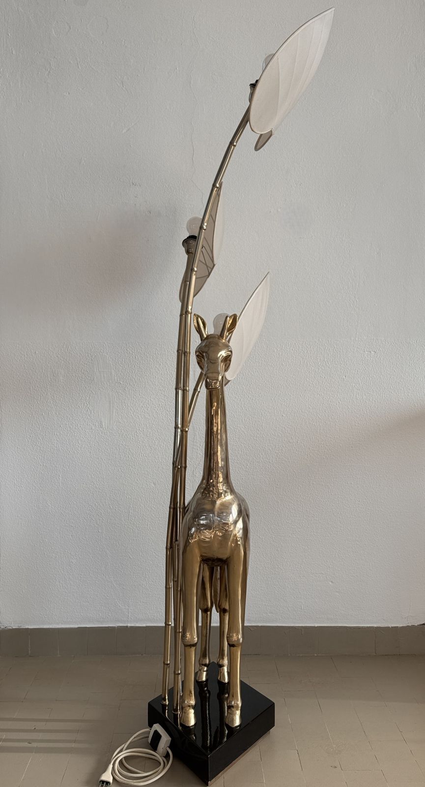 Lighting 1970s Brass Giraffe Floor Lamp By Antonio Pavia With Three Lights photo
