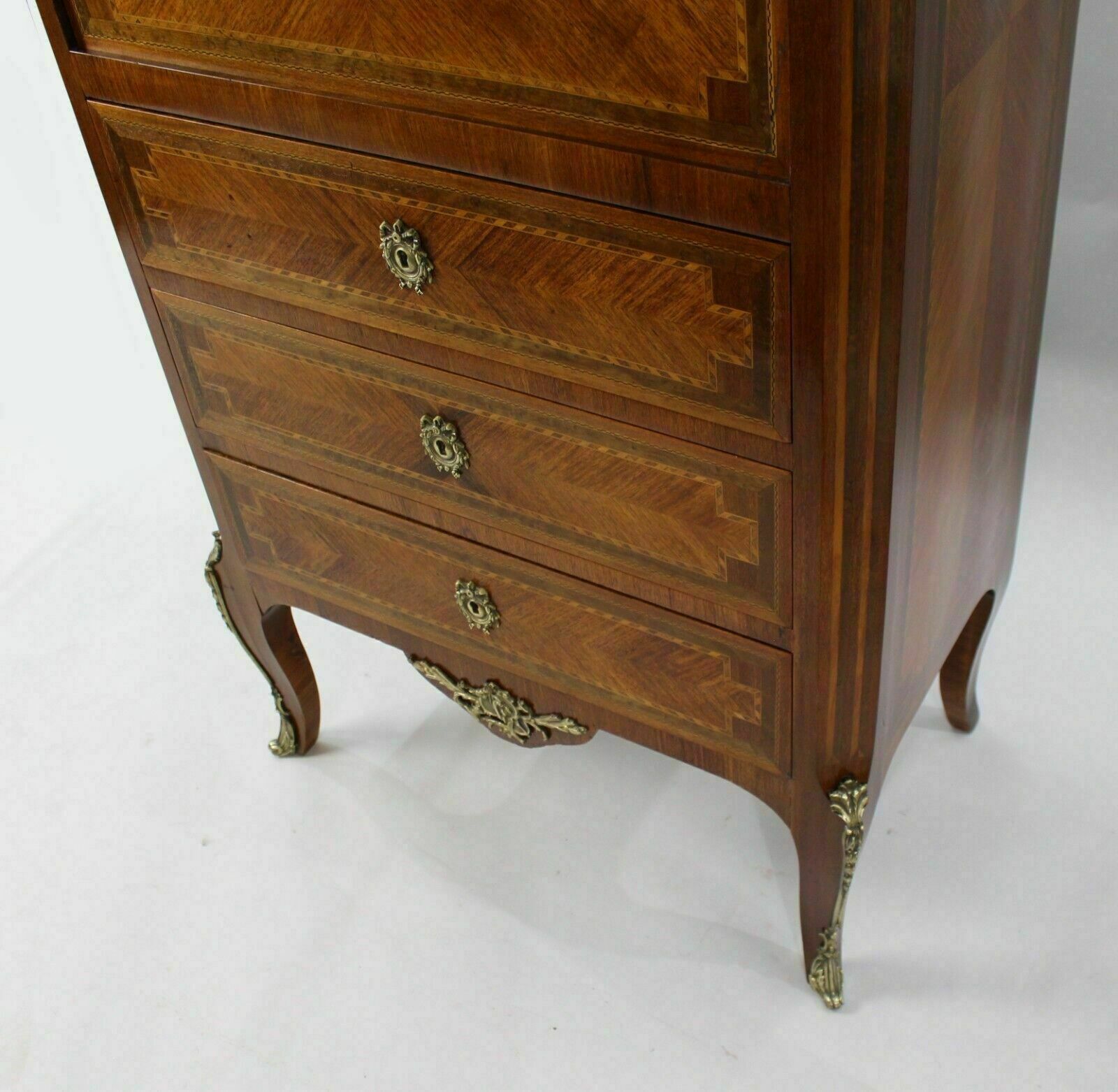 photo buy 19th C. French Marble Topped Inlaid Escritoire