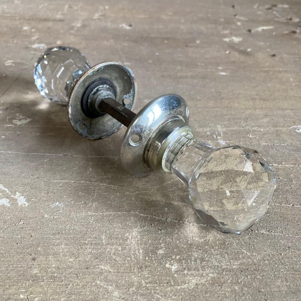 Antique Cut Glass Door Knobs, 1920s photo 85.0