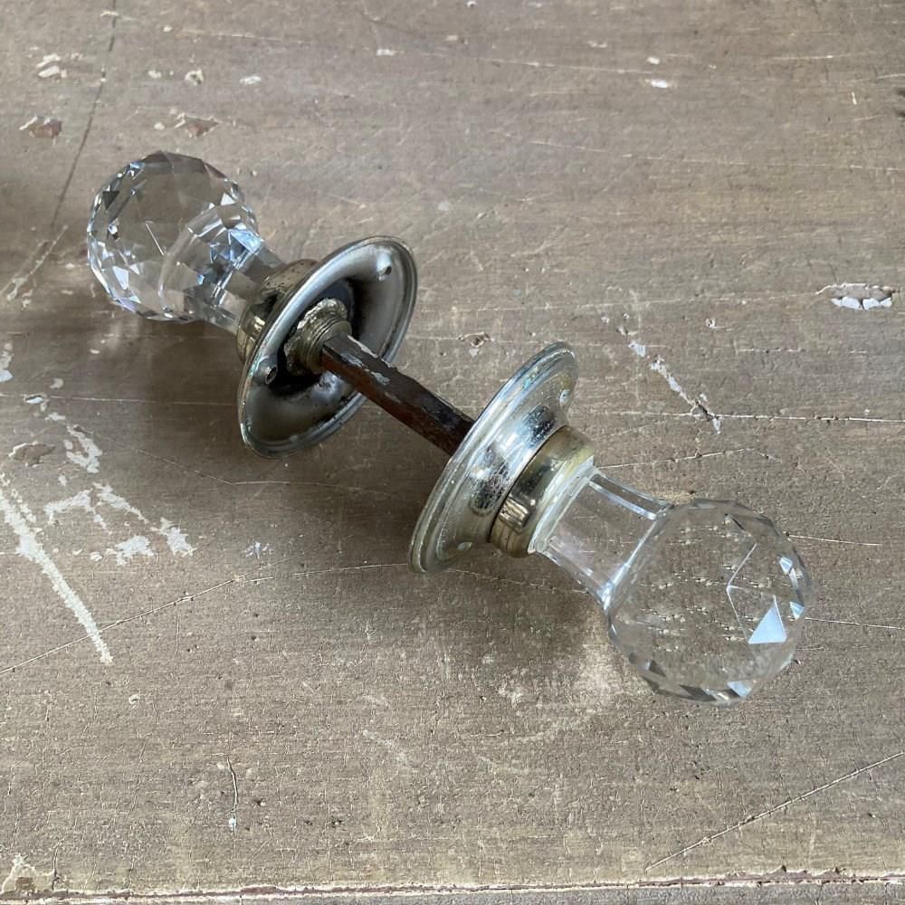Antique Cut Glass Door Knobs, 1920s photo Home Fixtures