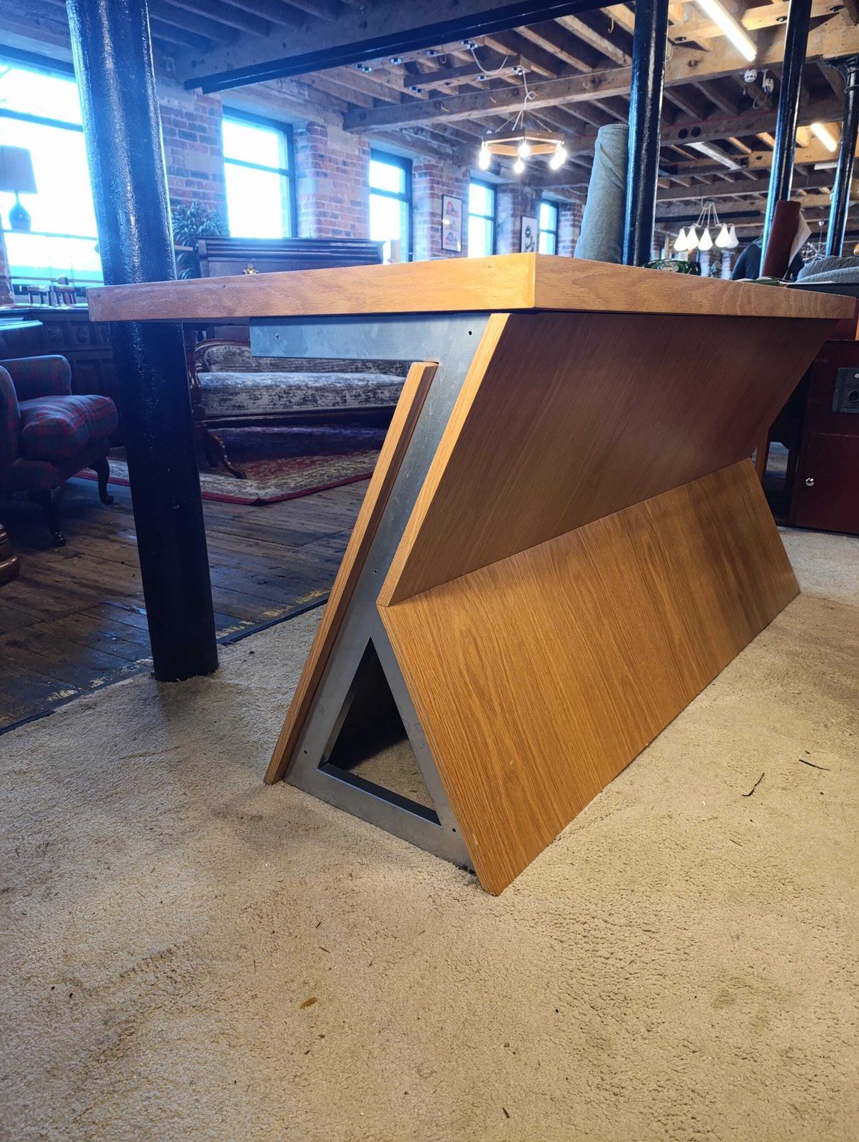 Fray Design Architectural Oak & Steel Executive Desk | 150cm | One Of One Bespoke Commission photo for sale