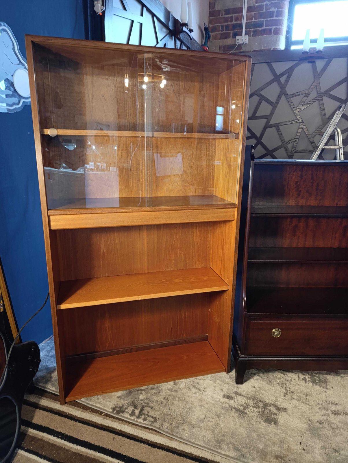 G Plan Teak Glazed Bookcase Cabinet Circa 1960s photo 295.0