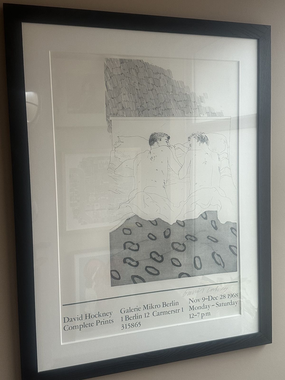 David Hockney Two Boys Aged 23 Or 24 Galerie Mikro Berlin 1968 Signed And Framed photo furniture