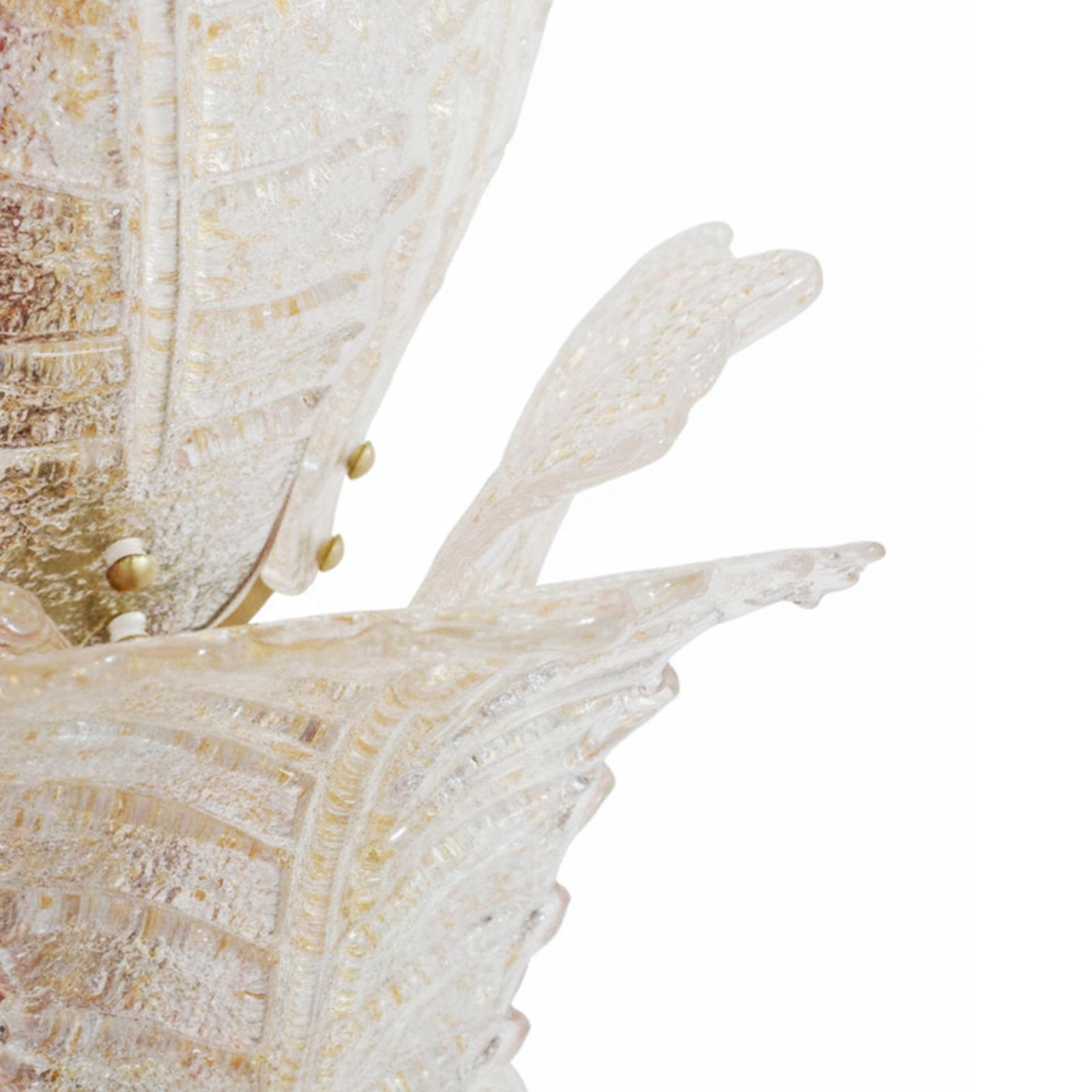 photo furniture Mid Century Modern Floral Translucent Murano Glass Pair Of Italian Sconces