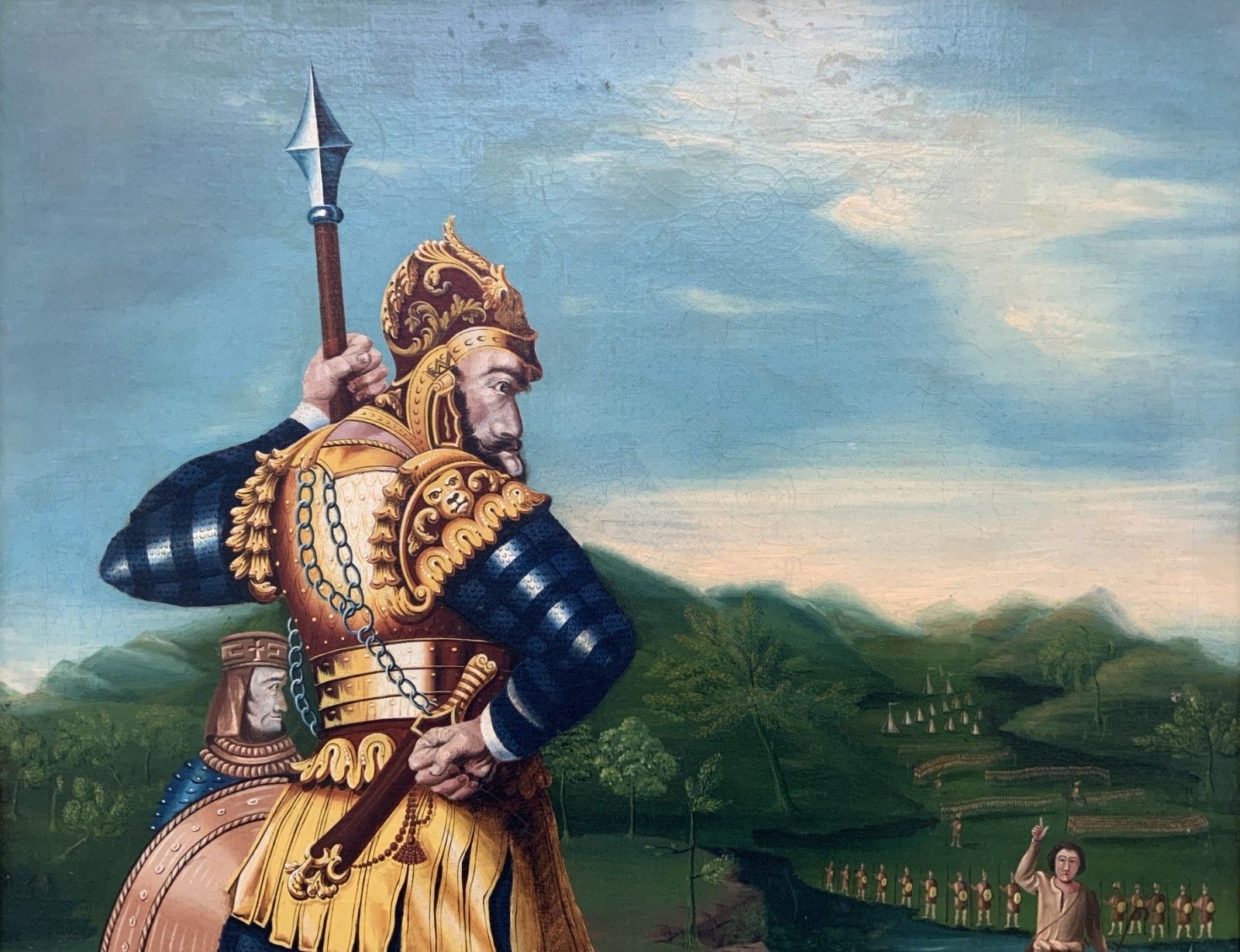 Large Portrait Painting David & Goliath Early 20th Century Antique Oil On Canvas photo 625.0