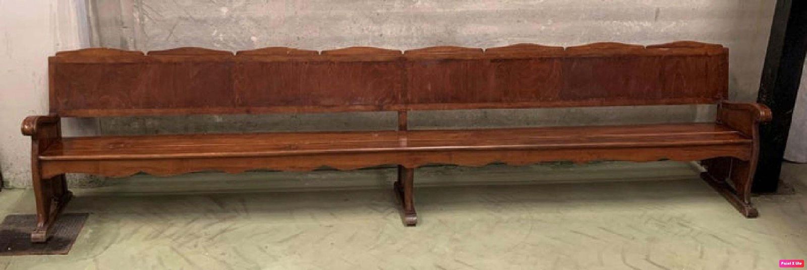 11.5´ 20th Century Monumental Church Walnut Bench Settee photo Furniture